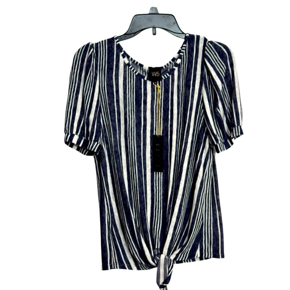 Anthropologie: W5 Navy and White Striped Blouse Size M